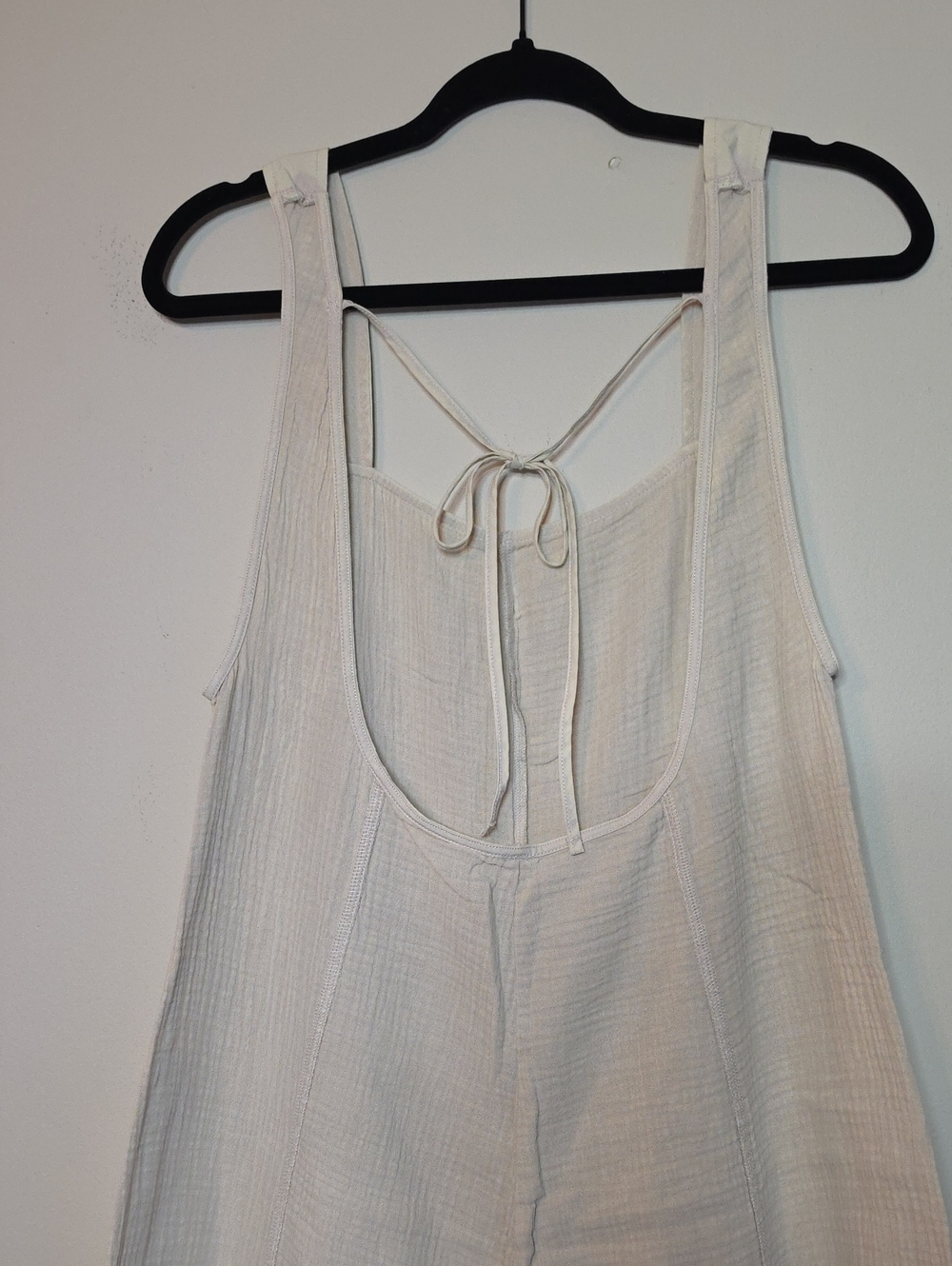 Zenana Double Gauze Washed Wide Leg Overalls Patch Pockets Sand Beige - Picture 8 of 8